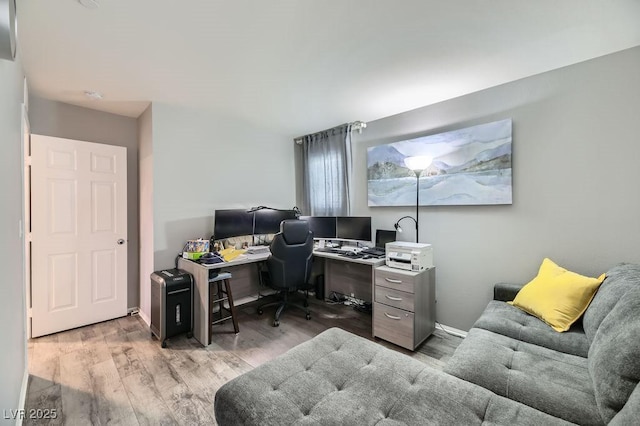 office area featuring hardwood / wood-style floors