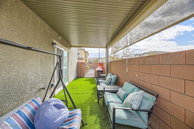 view of patio / terrace with an outdoor living space