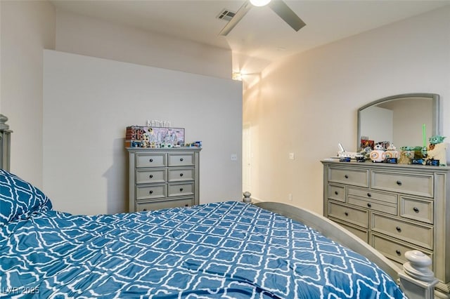 bedroom featuring ceiling fan