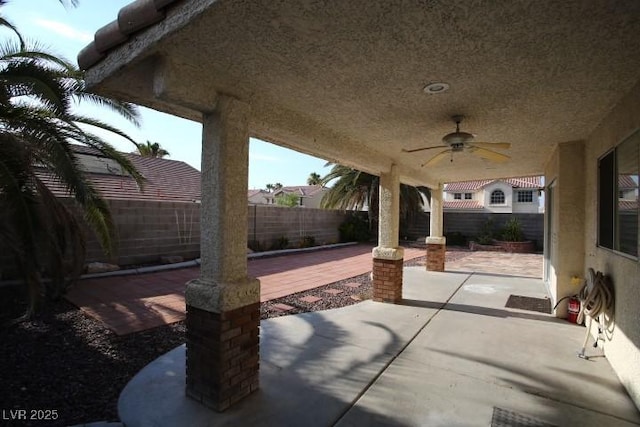 view of patio / terrace with ceiling fan