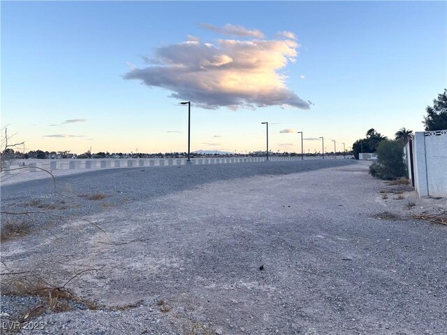 view of yard at dusk