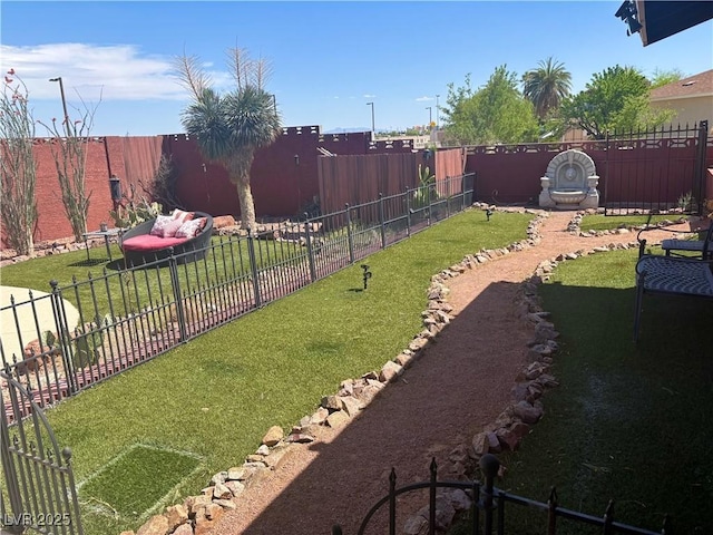 view of yard with fence