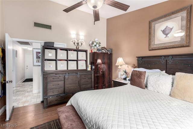 bedroom with light hardwood / wood-style flooring