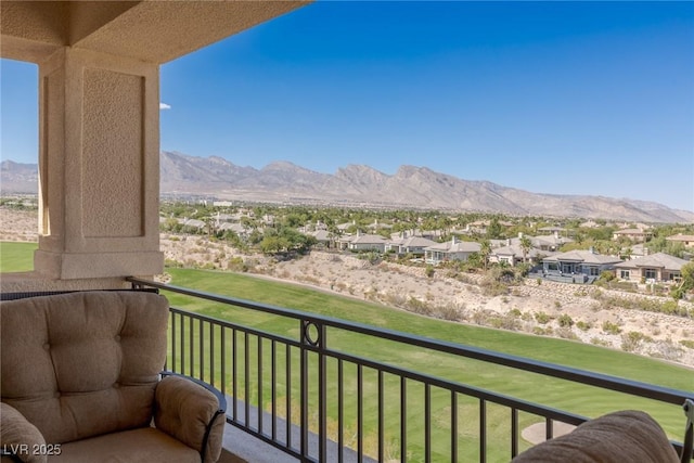 balcony with a mountain view