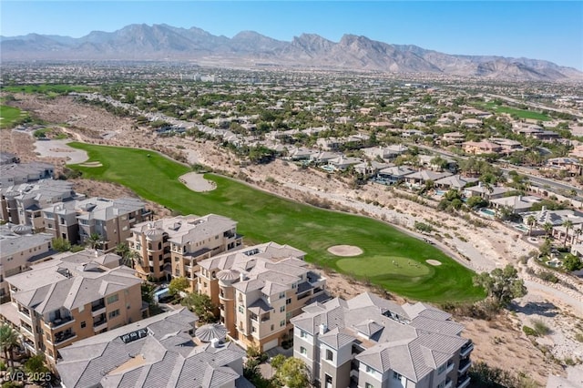 aerial view with a mountain view