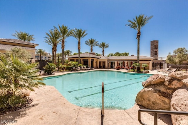 view of pool with a patio area