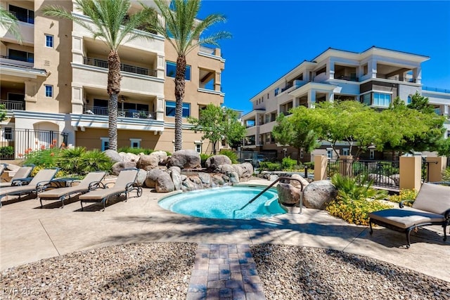 view of pool with a patio area