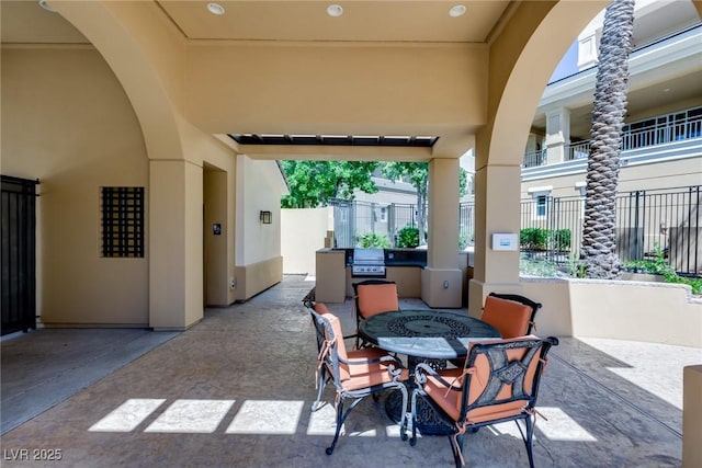 view of patio featuring area for grilling