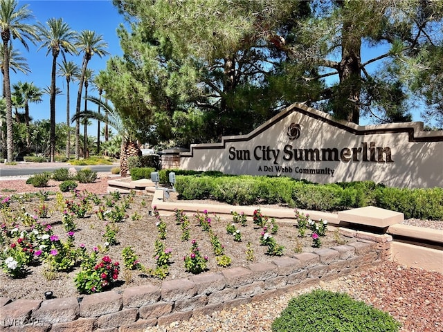 view of community sign