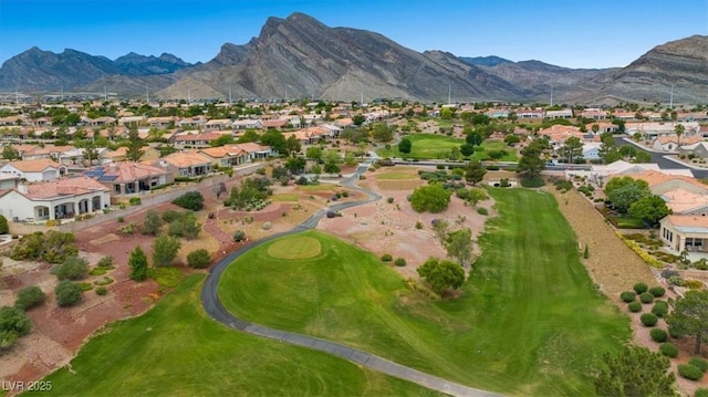 bird's eye view with a mountain view