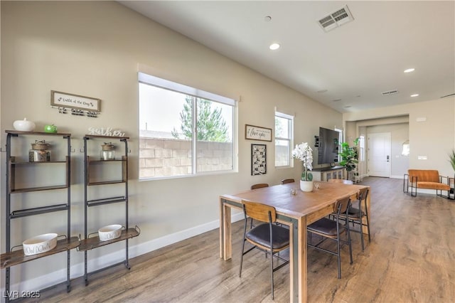 dining room featuring wood-type flooring