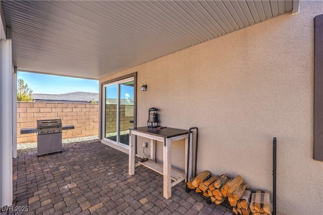 view of patio with area for grilling