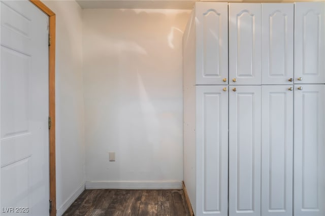 interior space with dark hardwood / wood-style flooring