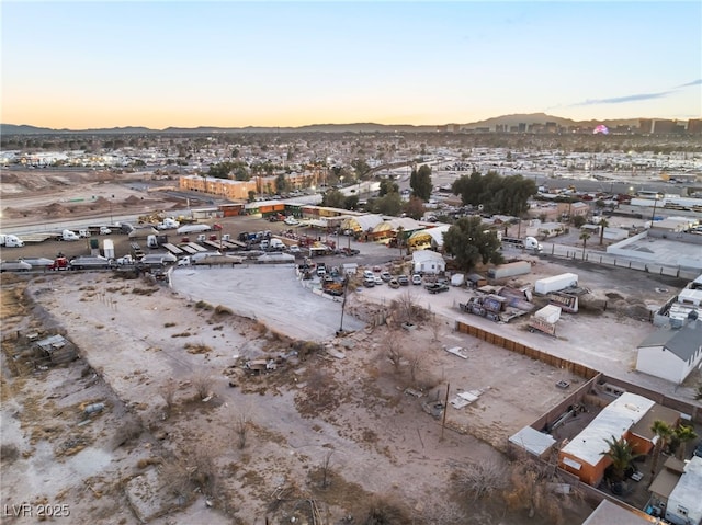 view of aerial view at dusk