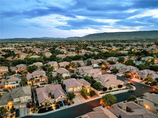 bird's eye view featuring a mountain view