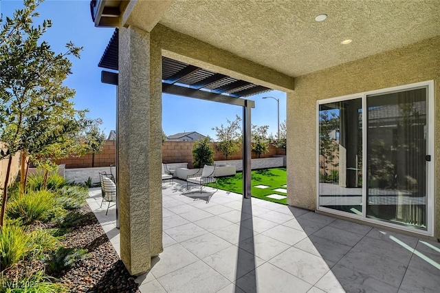 view of patio / terrace with an outdoor living space