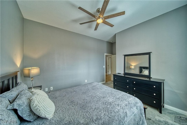 bedroom featuring ceiling fan