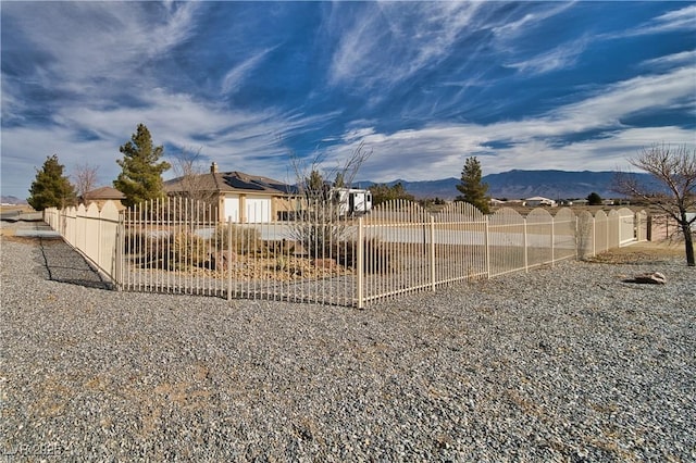 exterior space with a mountain view