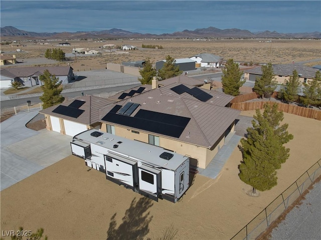 drone / aerial view with a mountain view