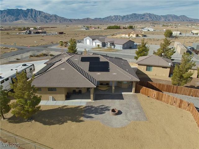 bird's eye view with a mountain view