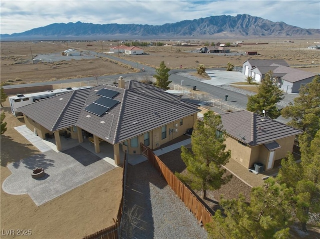 aerial view with a mountain view