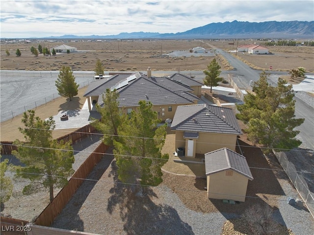 drone / aerial view with a mountain view