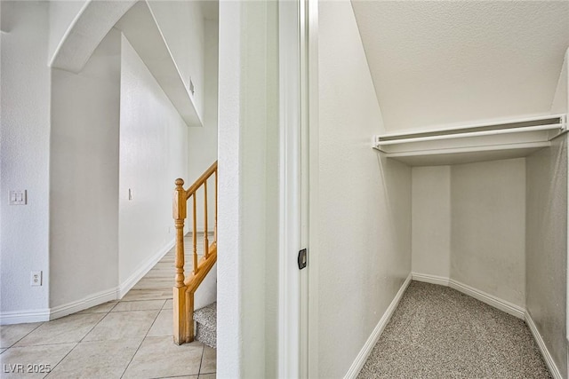 interior space featuring light tile patterned floors