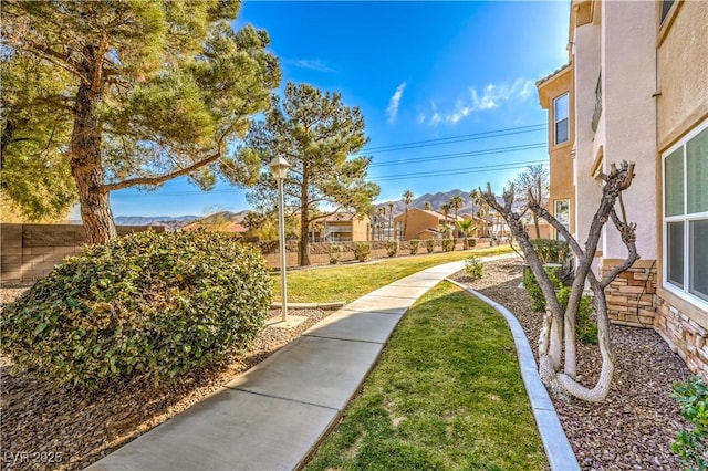 view of property's community with a yard