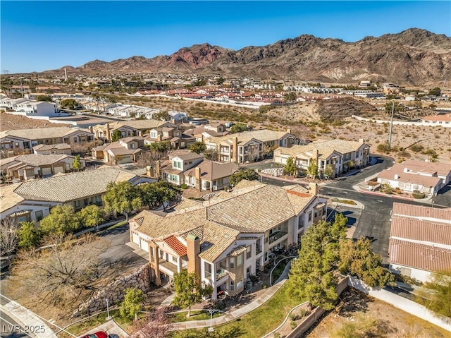 aerial view featuring a mountain view