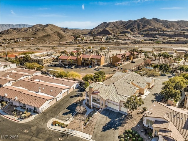 aerial view with a mountain view