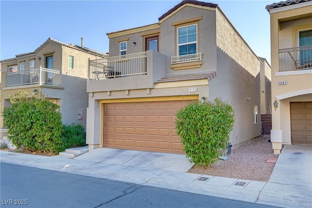 view of property featuring a garage