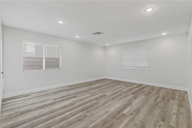 empty room featuring light wood-type flooring