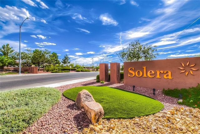 view of community sign