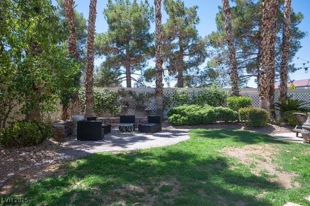 view of yard featuring a patio area