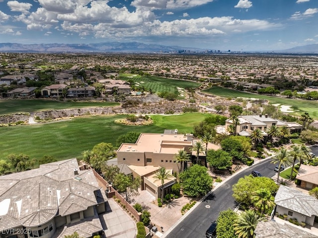 bird's eye view featuring a mountain view