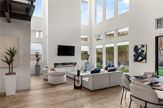 living room featuring light hardwood / wood-style flooring