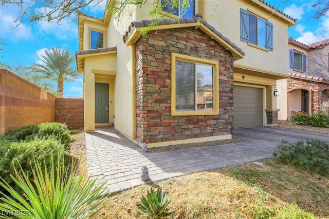 view of front of home featuring a garage