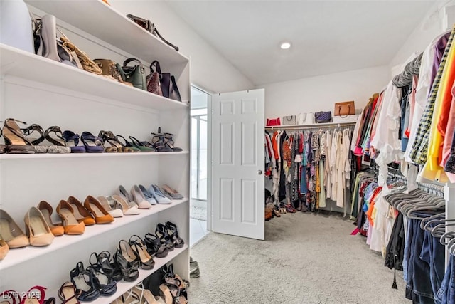 spacious closet featuring carpet floors