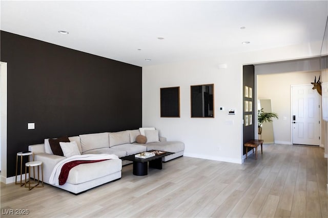 living room featuring light hardwood / wood-style flooring