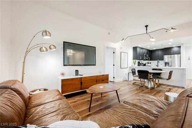 living room featuring light hardwood / wood-style flooring