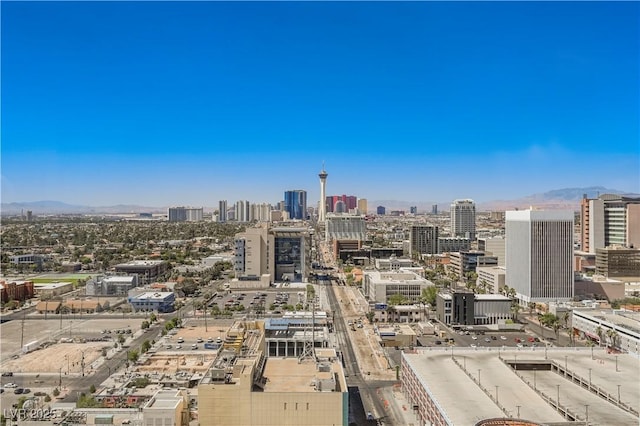 property's view of city featuring a mountain view