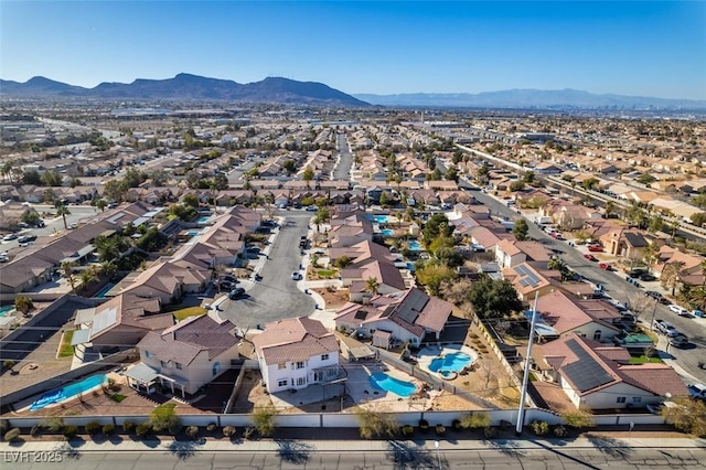 bird's eye view featuring a mountain view