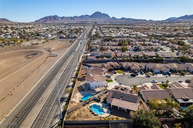 aerial view featuring a mountain view