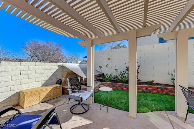 view of patio / terrace with a pergola