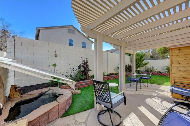 view of patio with a pergola