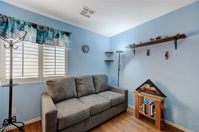 living room featuring hardwood / wood-style flooring