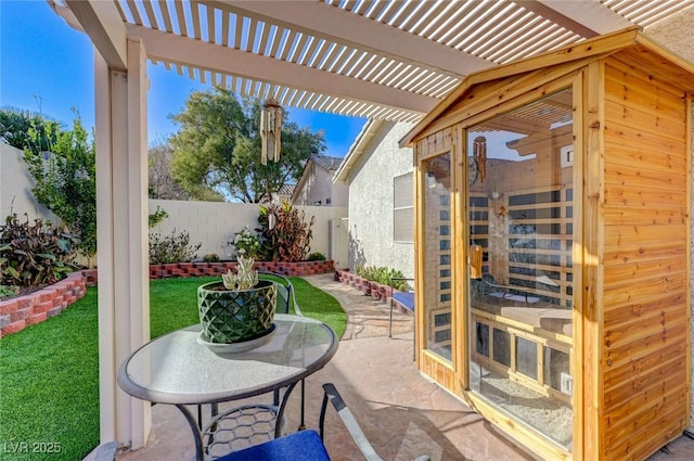 view of patio with a pergola