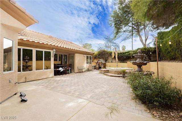 view of patio with fence