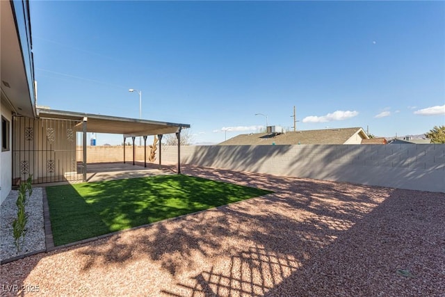 view of yard featuring a patio