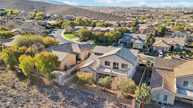 aerial view with a mountain view